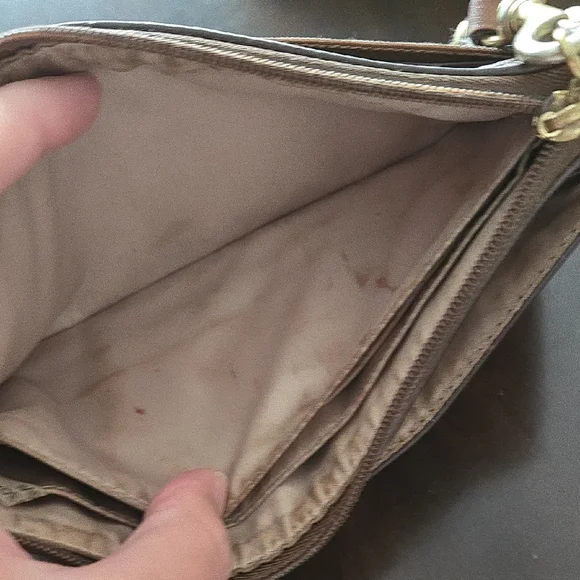 Coach Signature Tan Wristlet - Picture 14 of 15